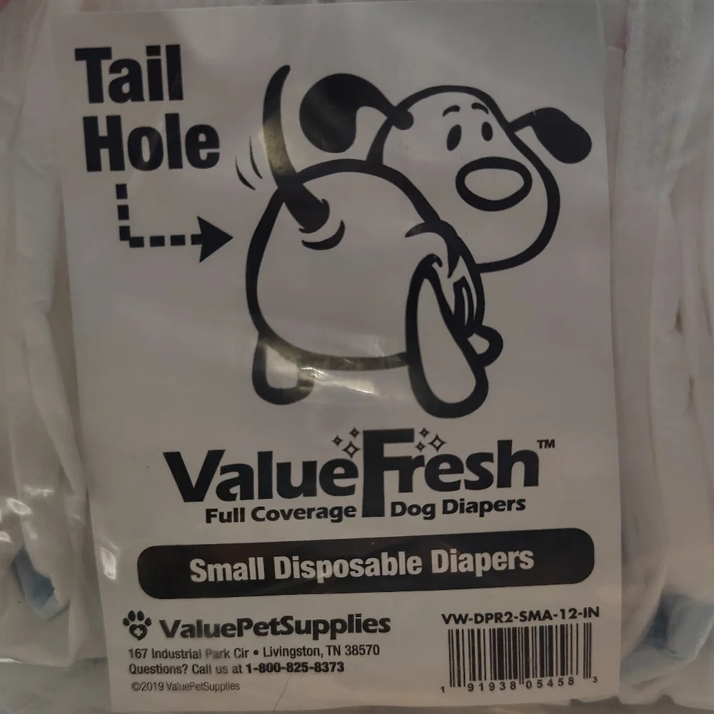 🐕33 Disposable Dog Diapers w/ Tail Hole Small